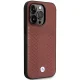 BMW Leather Diamond Pattern MagSafe vāciņš iPhone 14 Pro Max, Bordo
