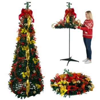 Saliekama mākslīgā eglīte ar rotājumiem Ruhhy 26757, 180 cm