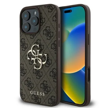 Guess iPhone 16 Pro vāciņš 4G Big Logo, brūns