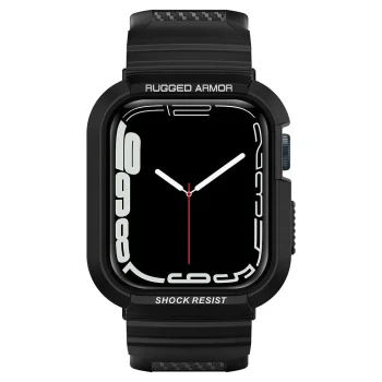 Spigen Apple Watch 4/5/6/7/8/SE (44/45mm) maciņš ar siksniņu Rugged Armor Pro, melns
