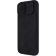 Atverams vāciņš iPhone 14 Plus Nillkin Qin Leather Pro ar kameras vāciņu, melns