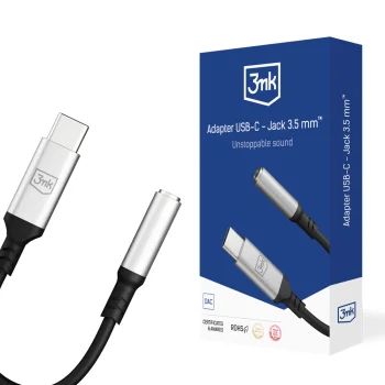 3mk USB-C uz 3.5mm audio adapteris Sudraba