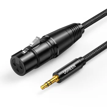 Ugreen audio kabelis 3.5 mm mini jack (M) - XLR (F) 1 m AV182, melns