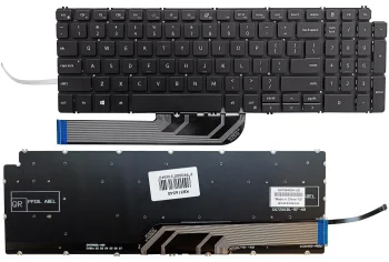Tastatūra Dell Vostro 3501, Inspiron 5502, 5584, ar apgaismojumu, US, melna