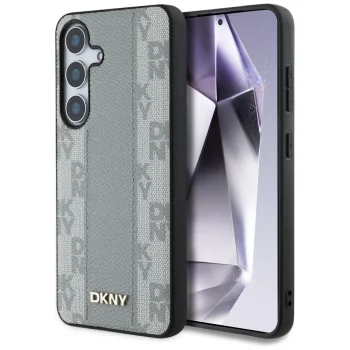 DKNY ādas vāciņš Checkered Pattern MagSafe priekš Samsung Galaxy S25 taupe