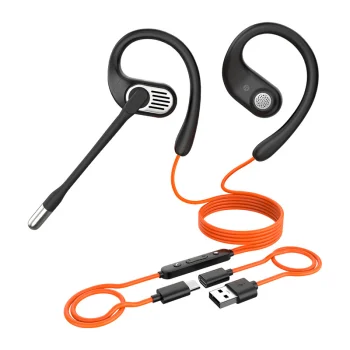 Vadu atvērtā tipa austiņas Oneodio OpenRock Link 10 ar mikrofonu, USB-C un USB-A, melnas
