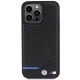 BMW Leather Carbon vāciņš priekš iPhone 15 Pro Max 6.7\", melns