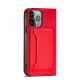 Atverams vāciņš Samsung Galaxy S23+ ar maka un statīva funkciju, Magnet Card Case, sarkans