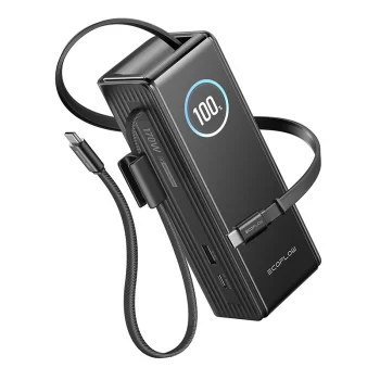 Ārējais akumulators EcoFlow RAPID 25000mAh 170W ar iebūvētiem USB-C kabeļiem