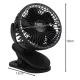 Ruhhy 00025567 bezvadu galda ventilators ar klipsi, 1200mAh, melns