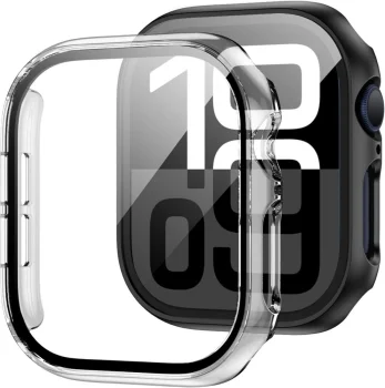 Tech-Protect Defense360 vāciņš ar rūdīto stiklu Apple Watch 10 (46mm), caurspīdīgs