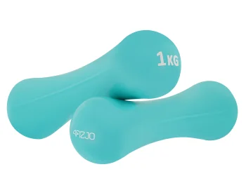 4Fizjo 8-shape čuguna hanteles ar vinila pārklājumu 2 x 1 kg, tirkīza