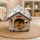 Mājiņa-guļvieta sunim un kaķim ar izņemamu paklājiņu, jūras motīvs