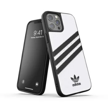 Adidas OR Moulded Case PU telefona vāciņš priekš iPhone 12 Pro Max, White/Black