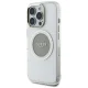 Guess IML Metal Colored Circle Classic Logo MagSafe vāciņš iPhone 16 Pro, pelēks