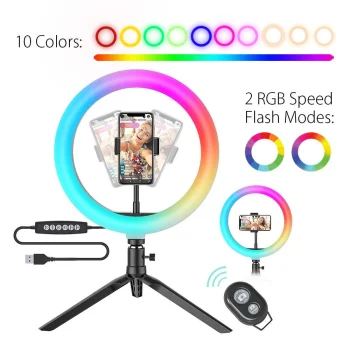 Blitzwolf BW-SL5 Pastāvīgās Dienas Gaismas Komplekts LED RGBW, 26cm ar Mini Galda Statīvu Tripodu | Vlogging RGB...