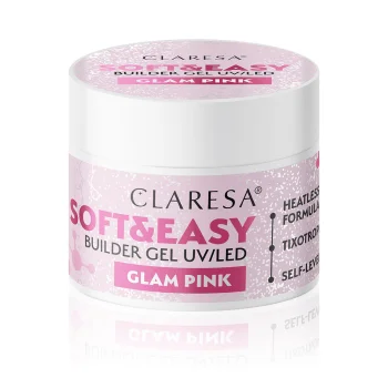 Claresa Soft&Easy Builder Gel nagu būvējošais gēls, Glam Pink, 90 g