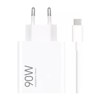 Xiaomi HyperCharge Combo 90W 6.1A USB-A tīkla lādētājs ar USB-C kabeli - Balts
