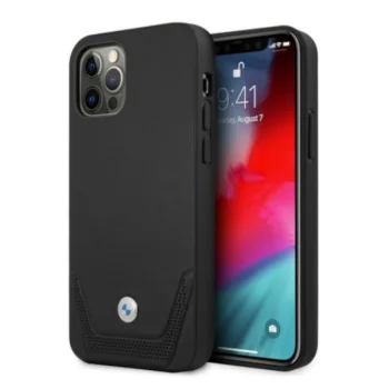 BMW iPhone 12 Pro Max vāciņš Perforate, melns