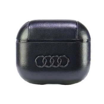 Audi Leather Big Logo maciņš Apple AirPods 3 Melns