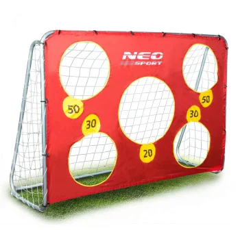 Neo-Sport Liela futbola vārti 215x153x76 cm + mērķēšanas paklājs