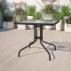 Dārza galds Multigarden 80x80 cm, ar vietu saulessargam, melns