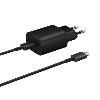 Samsung EP-TA800EBE USB-C lādētājs 25W ar EP-DA705BBE USB-C kabeli (1m) melns