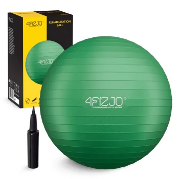 Vingrošanas bumba 4FIZJO Reh Ball 65 cm ar pumpi, zaļa
