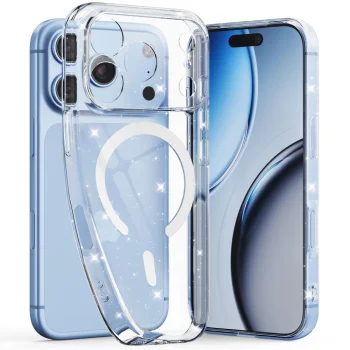 Tech-Protect FlexAir MagSafe vāciņš iPhone 17/18 Pro Max, Caurspīdīgs ar mirdzumu