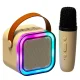 Karaoke komplekts Bluetooth skaļrunis un mikrofons, bēšs