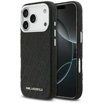 Karl Lagerfeld FW Stamped Karl MagSafe vāciņš iPhone 17 Pro, melns