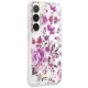 Guess Flower Collection aizsargvāciņš Samsung Galaxy S23 S911 Balts