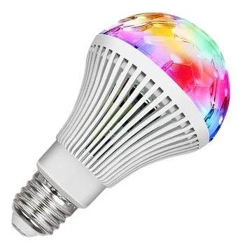 Rotējoša LED RGB spuldze E27, diskotēkas bumba