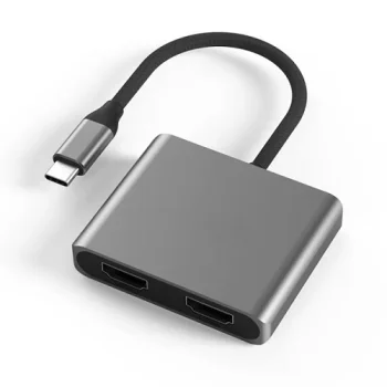 Extra Digital USB Type-C adapteris uz 2x HDMI 4K, pelēks