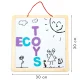 Ecotoys 3in1 magnētiskā un krīta tāfele ar burtiem
