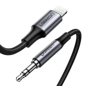 UGREEN 70509 Lightning uz 3.5mm audio kabelis, 1m, Pelēks/Melns