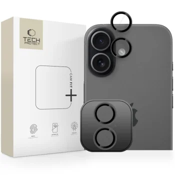 Kameras aizsargstikls Tech-Protect Camring Fit+ priekš iPhone 17, melns