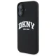 DKNY Silicone White Printed Logo MagSafe vāciņš iPhone 16 6.1\", melns