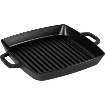 Staub kvadrātveida čuguna grila panna 28 cm, melna