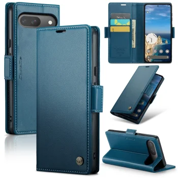 Google Pixel 9 / 9 Pro CASEME Wallet Magnetic Leather Case Cover, Blue | Telefona Vāciņš Maciņš Apvalks Grāmatiņa
