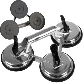 Bigstren 00022361 alumīnija vakuuma piesūceknis ar 3 rokturiem, 150 kg, sudraba