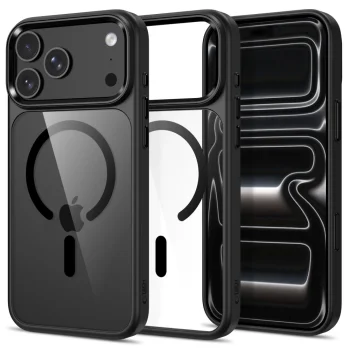 Tech-Protect Magmat Magsafe CC vāciņš priekš iPhone 17 Pro / 18 Pro, caurspīdīgi melns