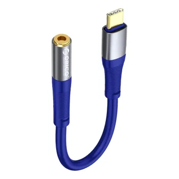 Audio kabelis Orico AXC-02 USB-C uz 3.5 mm ligzdu 20 cm, zils