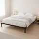 Metāla gulta ModernHome 190x200 cm ar koka līstīšu pamatni, melna