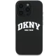 DKNY iPhone 16 Pro Max vāciņš Silicone White Printed Logo MagSafe, melns