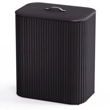 Joseph Joseph Tota Twin Luxe veļas grozs 90 l ar nodalījumiem, melns
