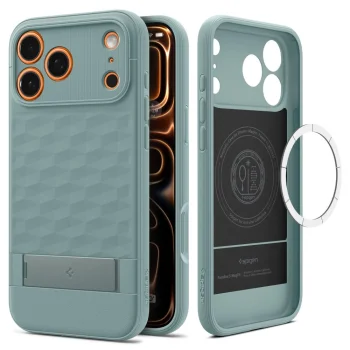 Spigen Parallax "S" Mag vāciņš iPhone 17 Pro, MagSafe, zaļš