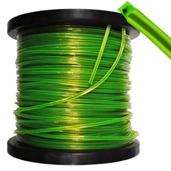 Armēta trimmera aukla ar stiepli, kvadrātveida, 2.4mm, 100m