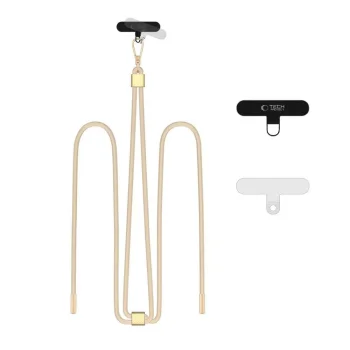 Tech-Protect C2S Crossbody telefona siksniņa ar 2 adapteriem, bēša