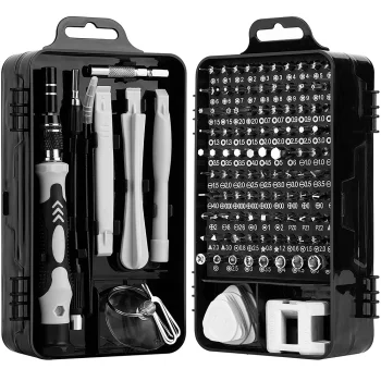 Instrumentu skrūvgriežu komplekts telefonu, planšetdatoru, pulksteņu utt. remontam, 115 gab. | Screwdriver Set for...